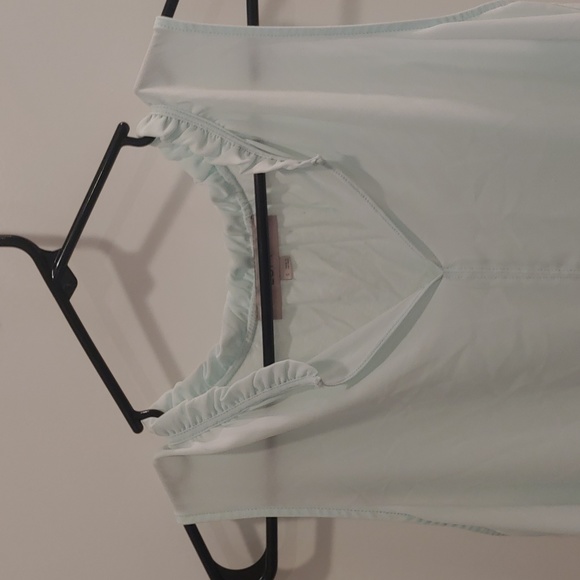 Loft brand tank size small, flutter neck, light aqua color - Picture 2 of 6